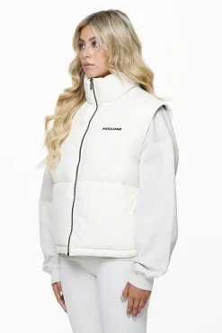 Pegador Vests|Priory Puffer Vest Bone White