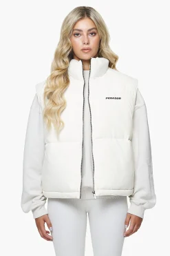 Pegador Vests|Priory Puffer Vest Bone White