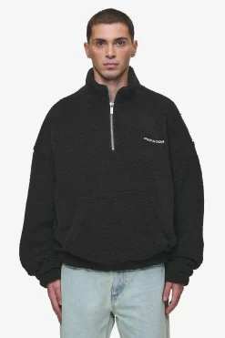 Pegador Sweaters|Puka Teddy Half Zip Sweater Black