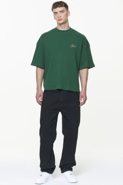 Pegador Tees|Quat Waffle Boxy Tee Vintage Washed British Green