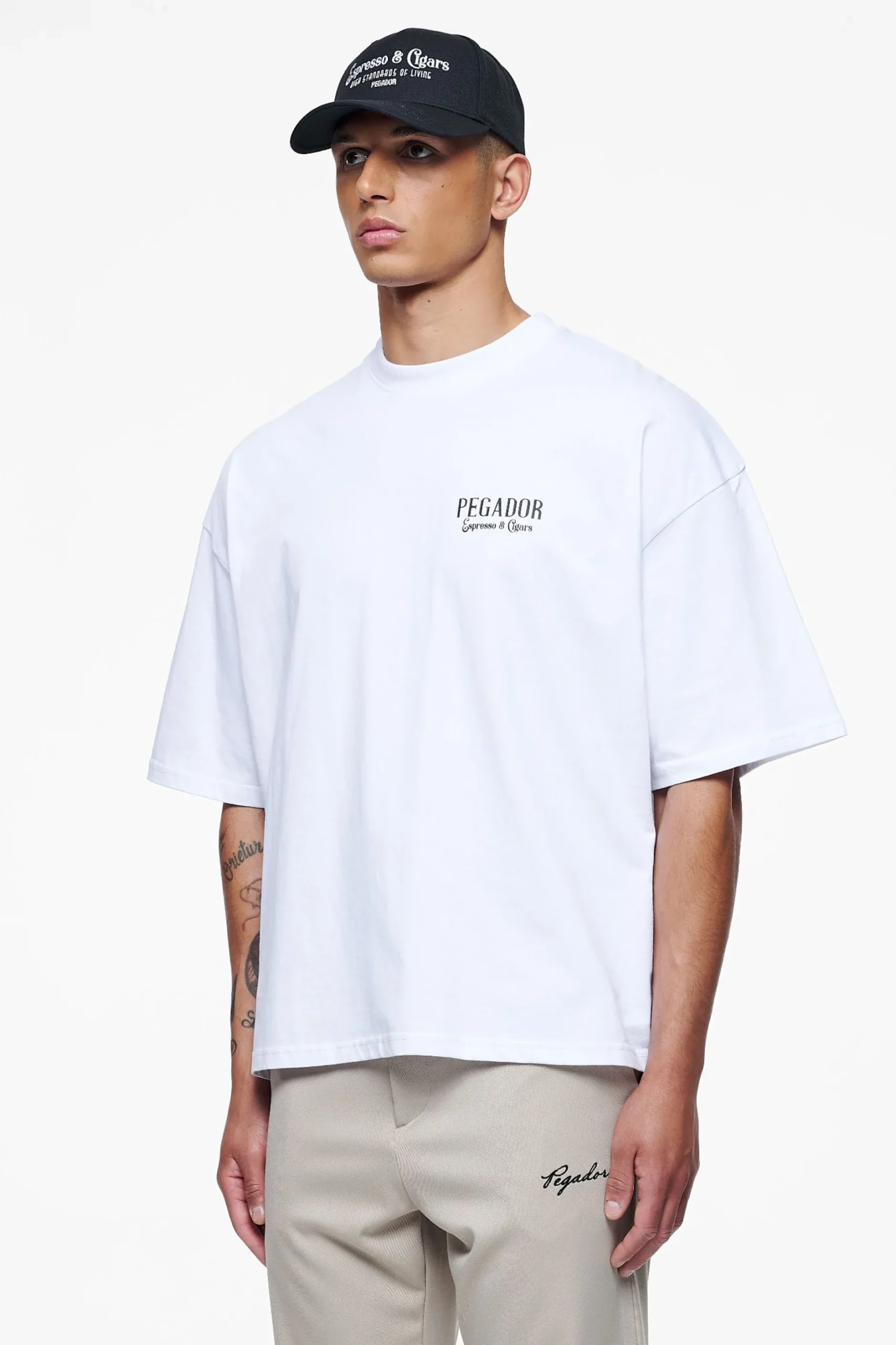 Pegador Tees|Racoon Boxy Tee White