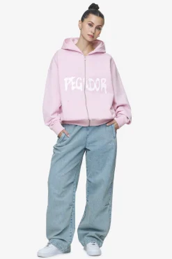 Pegador Hoodies|Zip Hoodies|Ramira Oversized Sweat Jacket Washed Bubblegum
