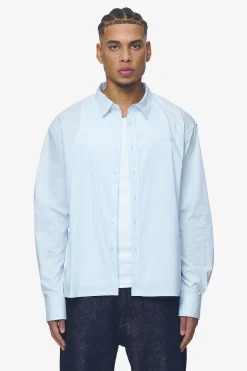 Pegador Shirts|Raton Oversized Longsleeve Shirt Baby blue white