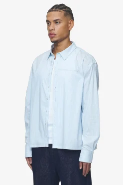 Pegador Shirts|Raton Oversized Longsleeve Shirt Baby blue white
