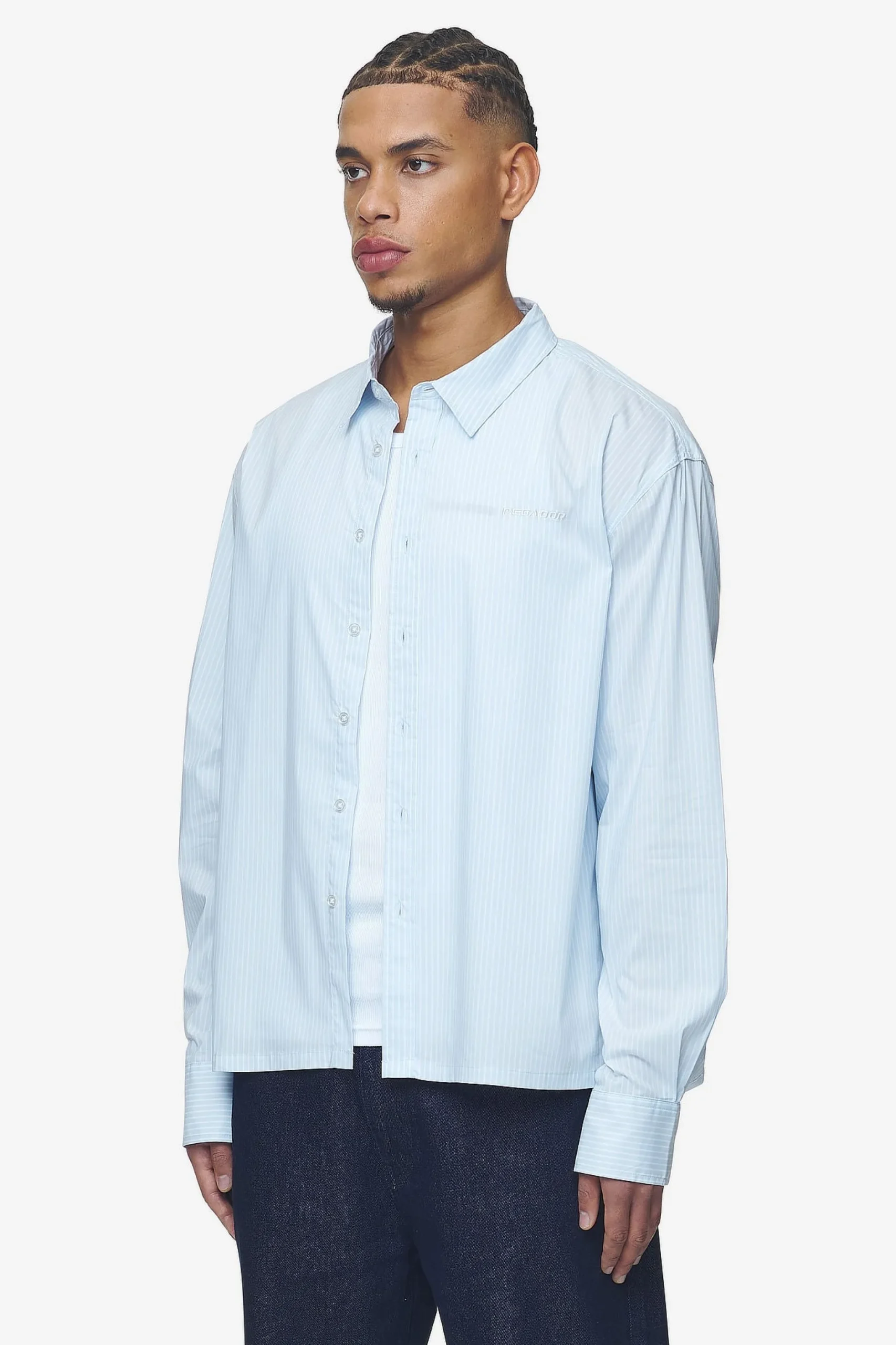Pegador Shirts|Raton Oversized Longsleeve Shirt Baby blue white