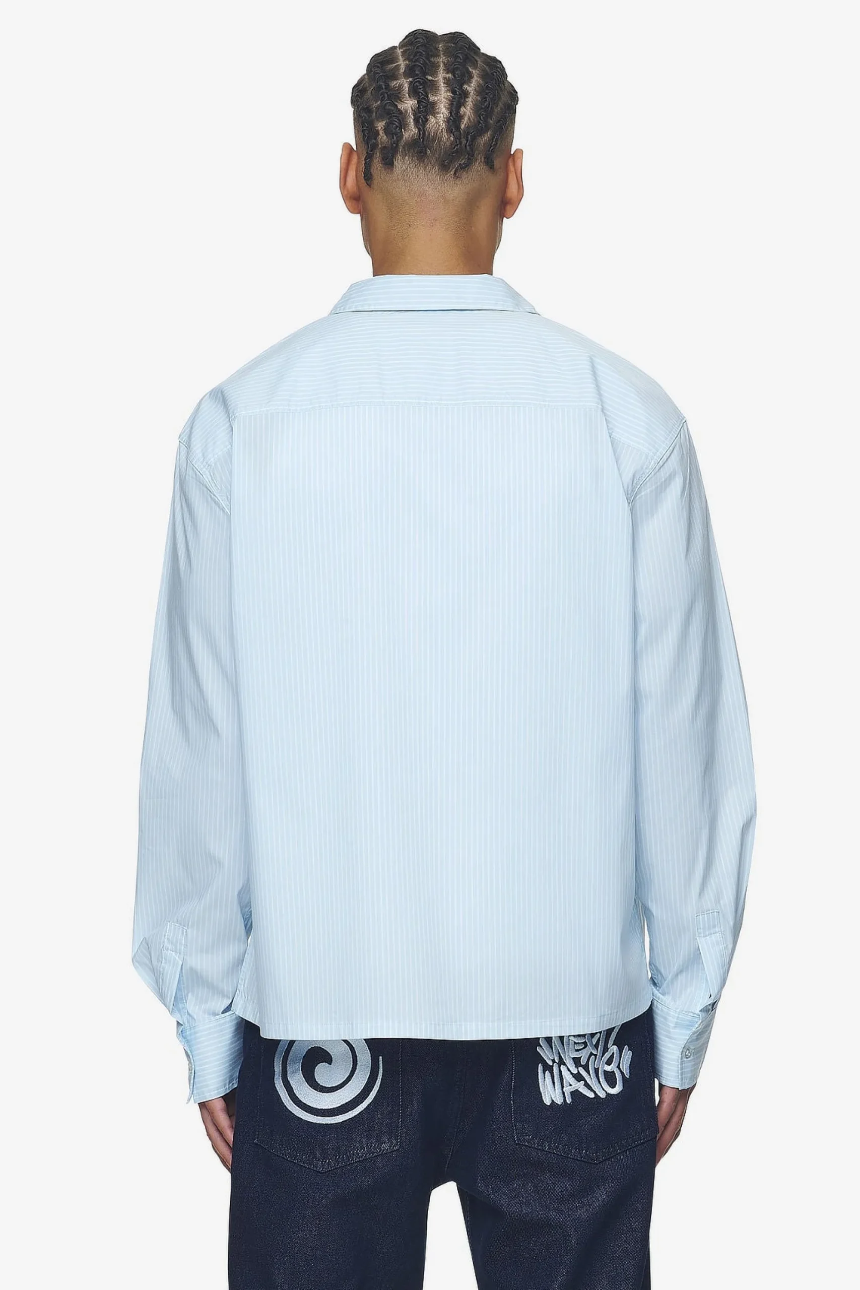 Pegador Shirts|Raton Oversized Longsleeve Shirt Baby blue white