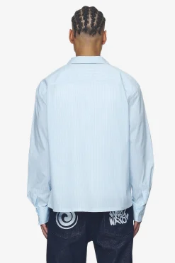 Pegador Shirts|Raton Oversized Longsleeve Shirt Baby blue white