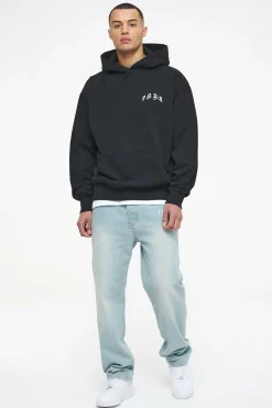 Pegador Hoodies|Reid Oversized Hoodie Vintage Washed Black Ink