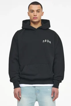 Pegador Hoodies|Reid Oversized Hoodie Vintage Washed Black Ink