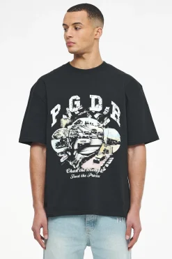Pegador Tees|Reid Oversized Tee Vintage Washed Black Ink