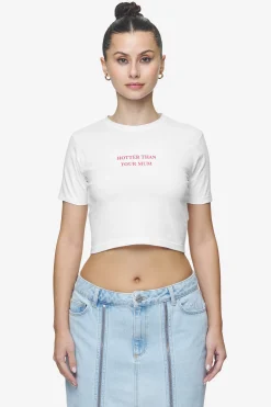Pegador Tees|Reyna Cropped Baby Tee White