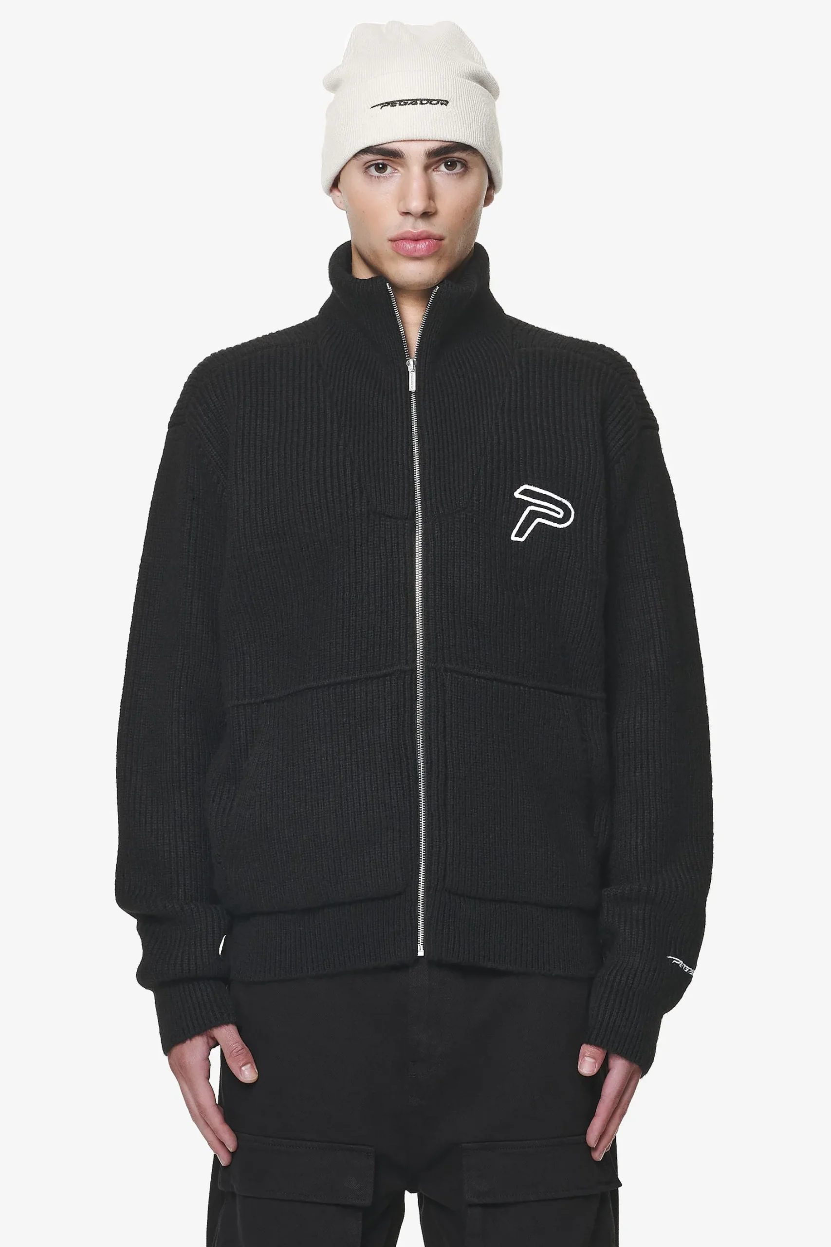 Pegador Sweaters|Knitwear|Riggo Heavy Knit Jacket Black