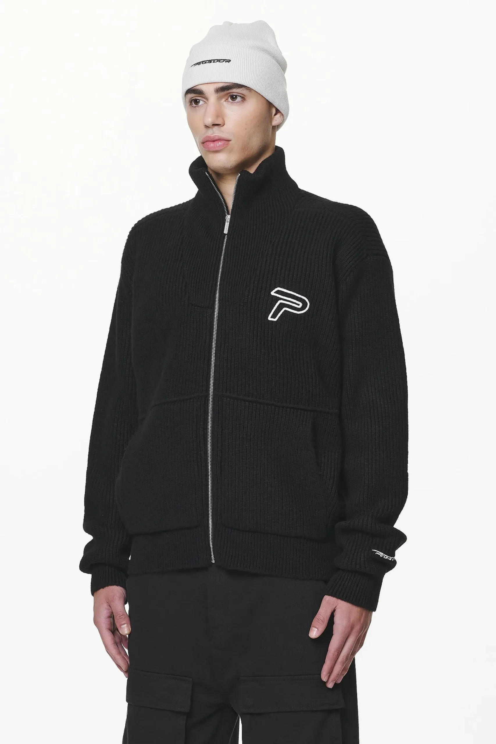 Pegador Sweaters|Knitwear|Riggo Heavy Knit Jacket Black