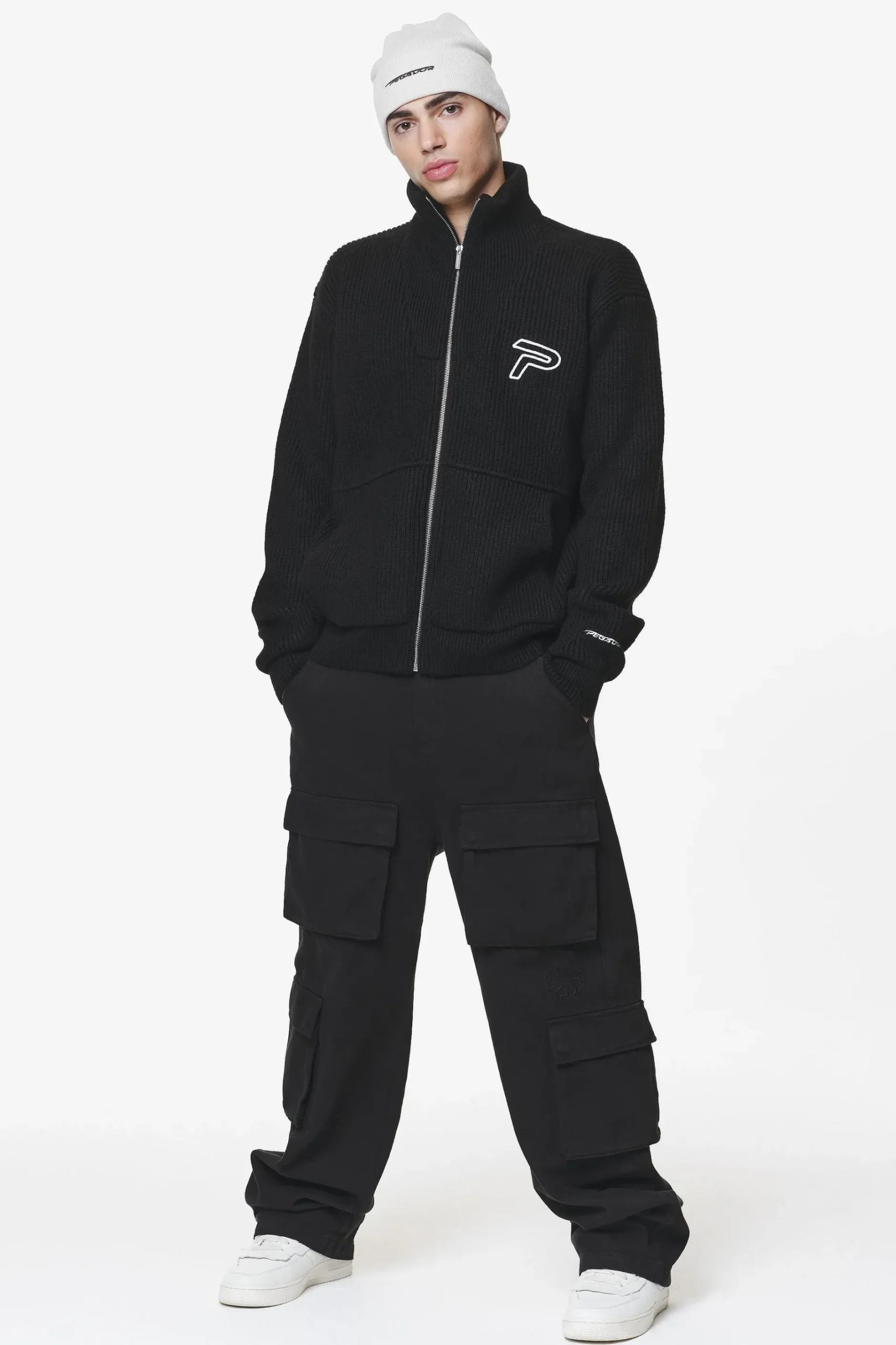 Pegador Sweaters|Knitwear|Riggo Heavy Knit Jacket Black