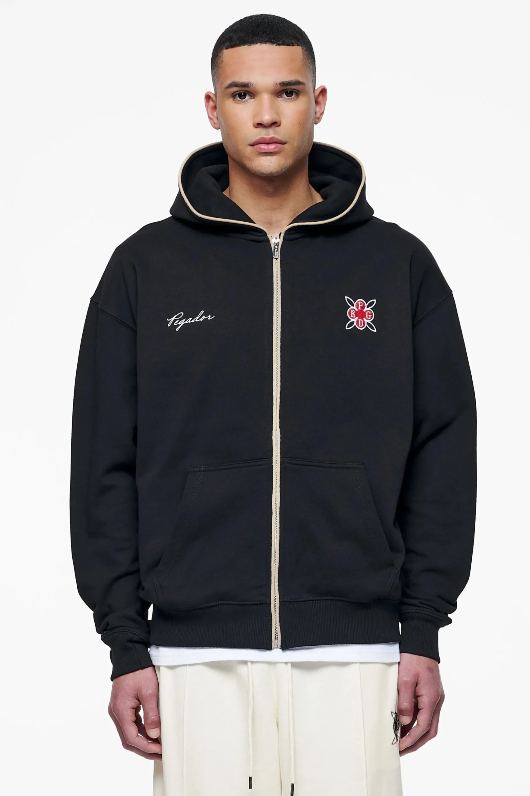 Pegador Hoodies|Zip Hoodies|Riggs Oversized Sweat Jacket Black