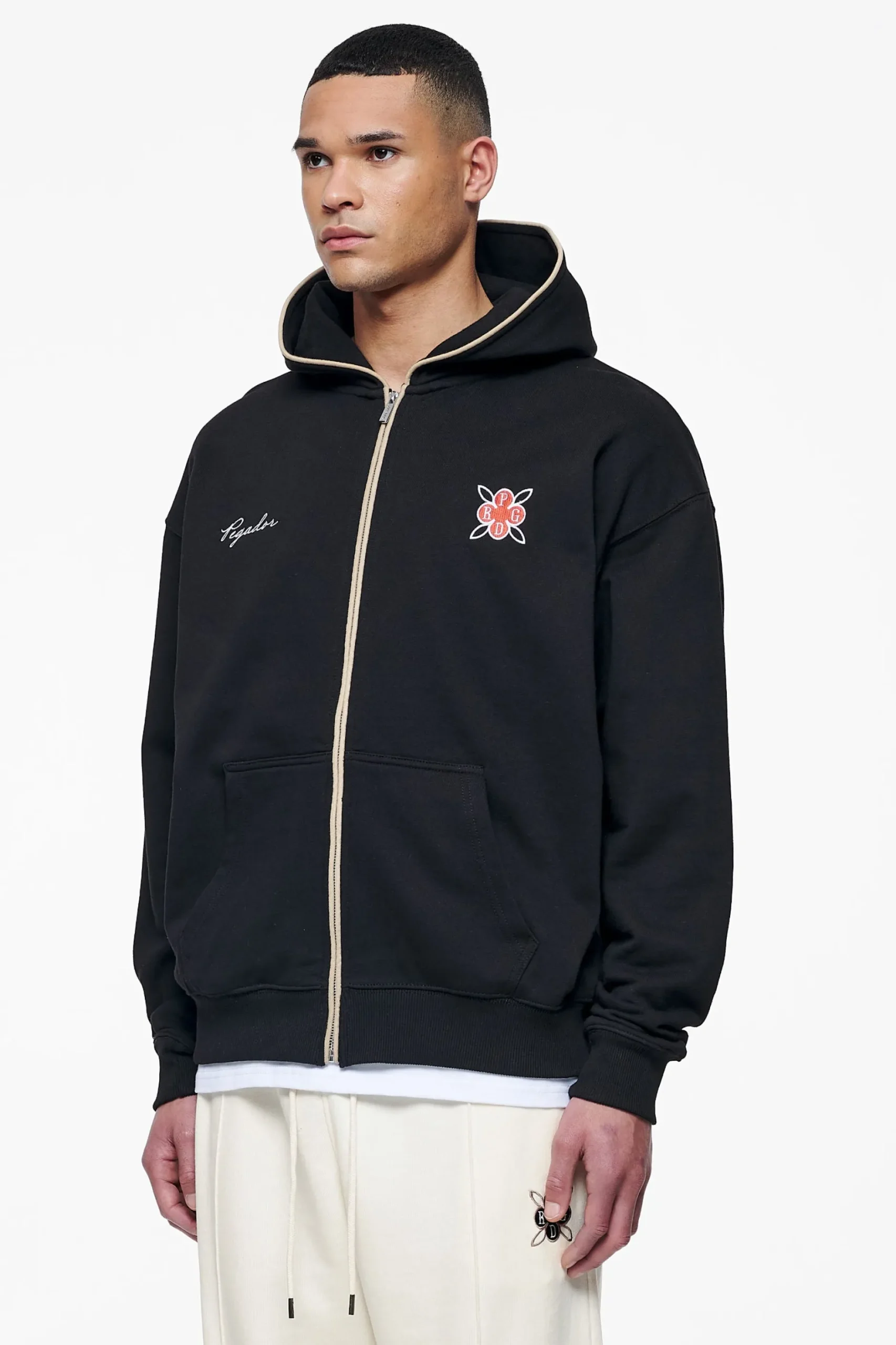 Pegador Hoodies|Zip Hoodies|Riggs Oversized Sweat Jacket Black