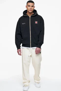 Pegador Hoodies|Zip Hoodies|Riggs Oversized Sweat Jacket Black