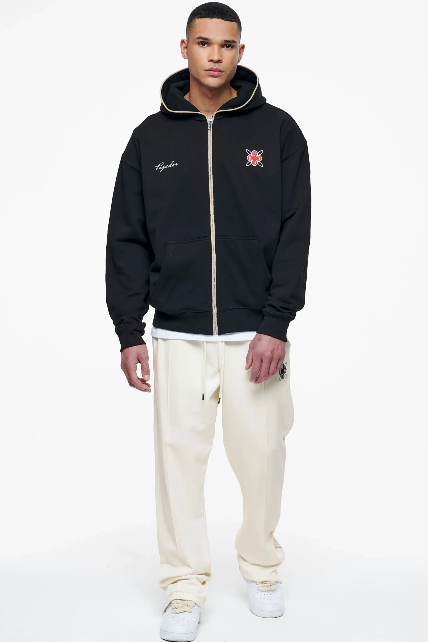 Pegador Hoodies|Zip Hoodies|Riggs Oversized Sweat Jacket Black