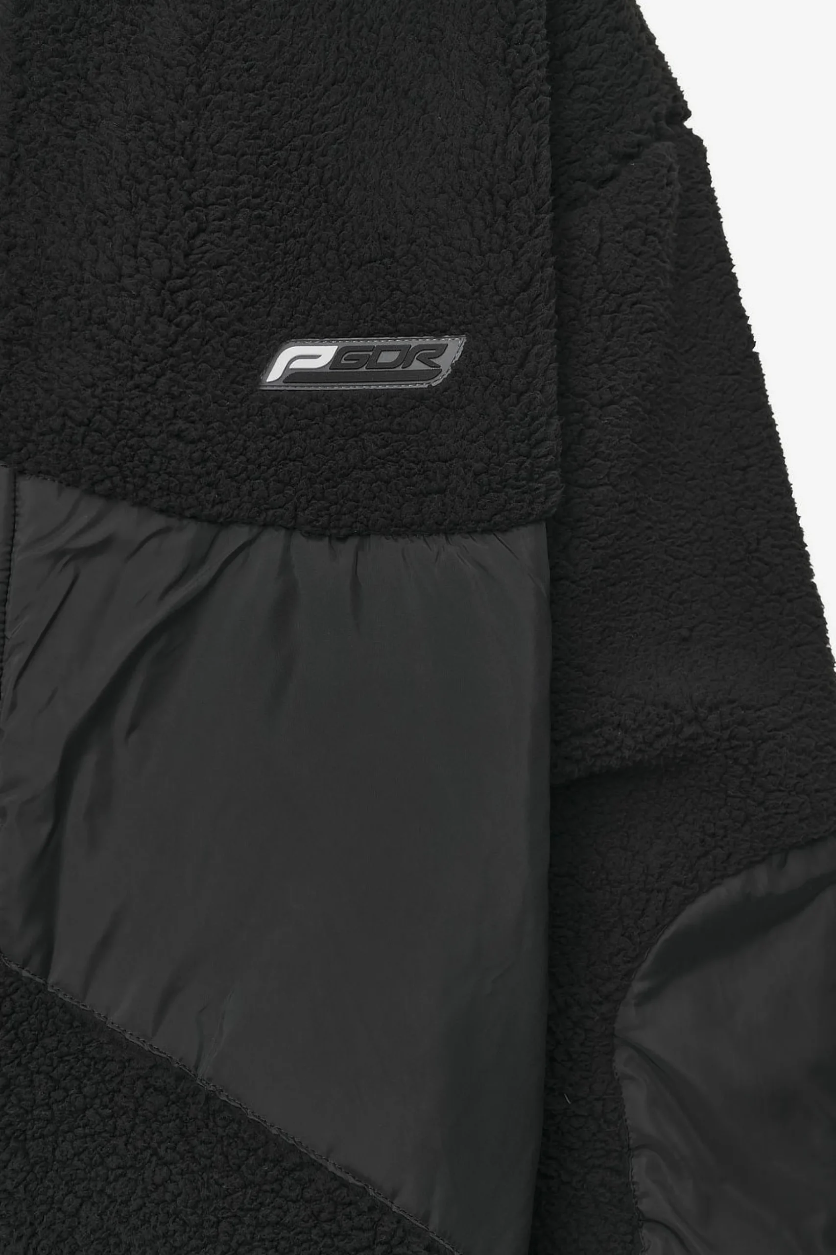 Pegador Jackets|Risa Teddy Fabric Mix Jacket Black