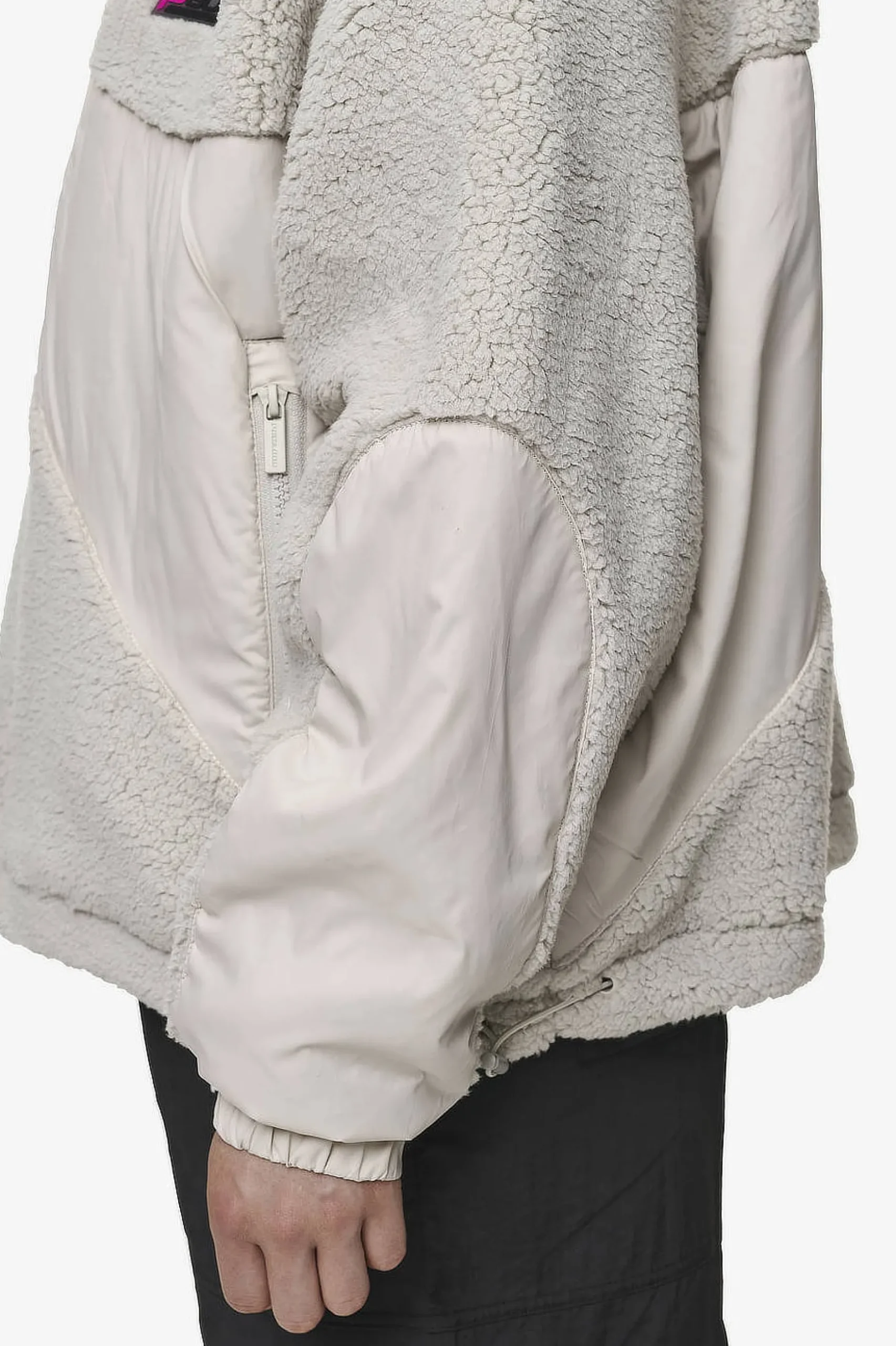 Pegador Jackets|Risa Teddy Fabric Mix Jacket Moon Grey