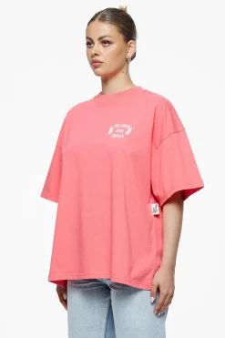 Pegador Tees|Roma Heavy Oversized Tee Vintage Washed Strawberry