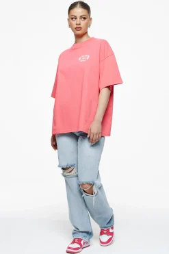 Pegador Tees|Roma Heavy Oversized Tee Vintage Washed Strawberry