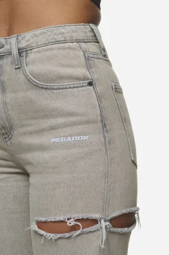 Pegador Jeans|Romani Destroyed High Waist Jeans Washed Coast Sand
