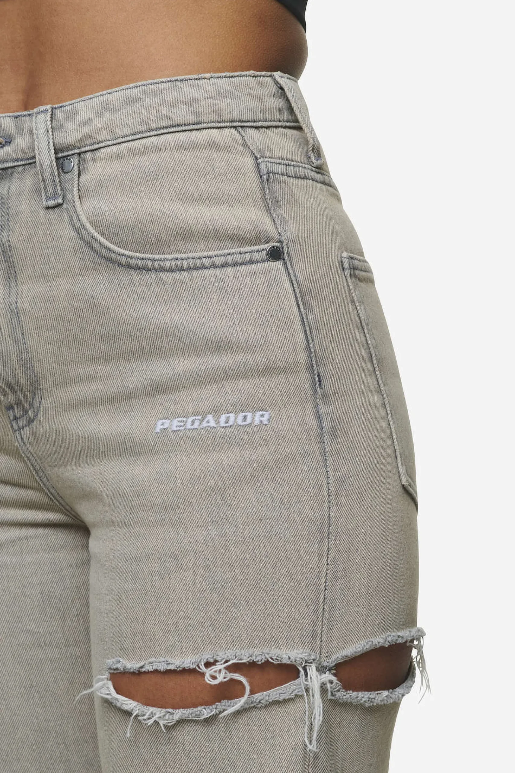 Pegador Jeans|Romani Destroyed High Waist Jeans Washed Coast Sand