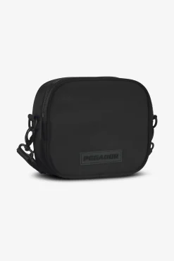 Pegador Bags|Bags|Rubber Logo Patch Nylon Shoulder Strap Bag Black