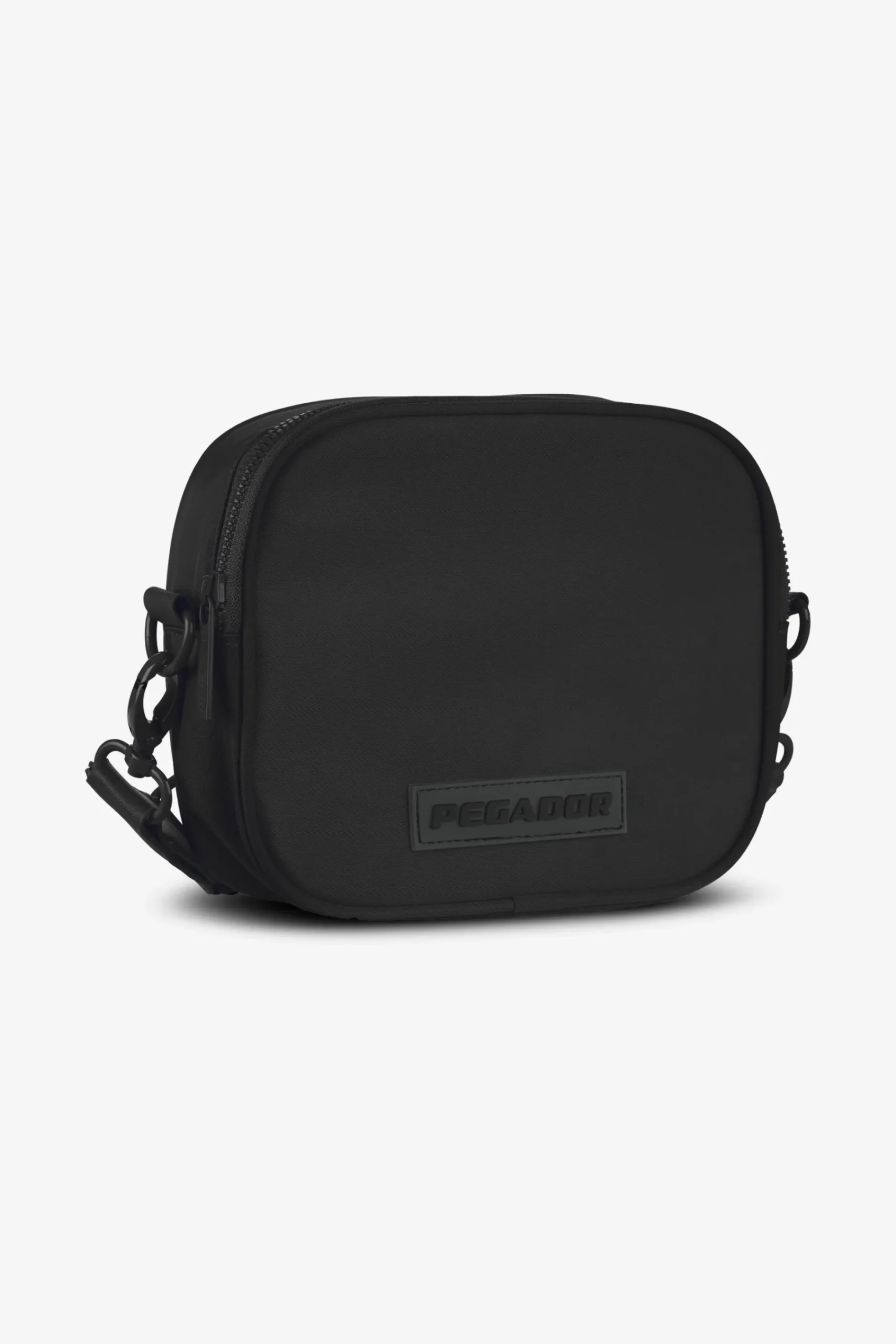 Pegador Bags|Bags|Rubber Logo Patch Nylon Shoulder Strap Bag Black