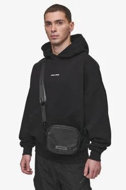Pegador Bags|Bags|Rubber Logo Patch Nylon Shoulder Strap Bag Black