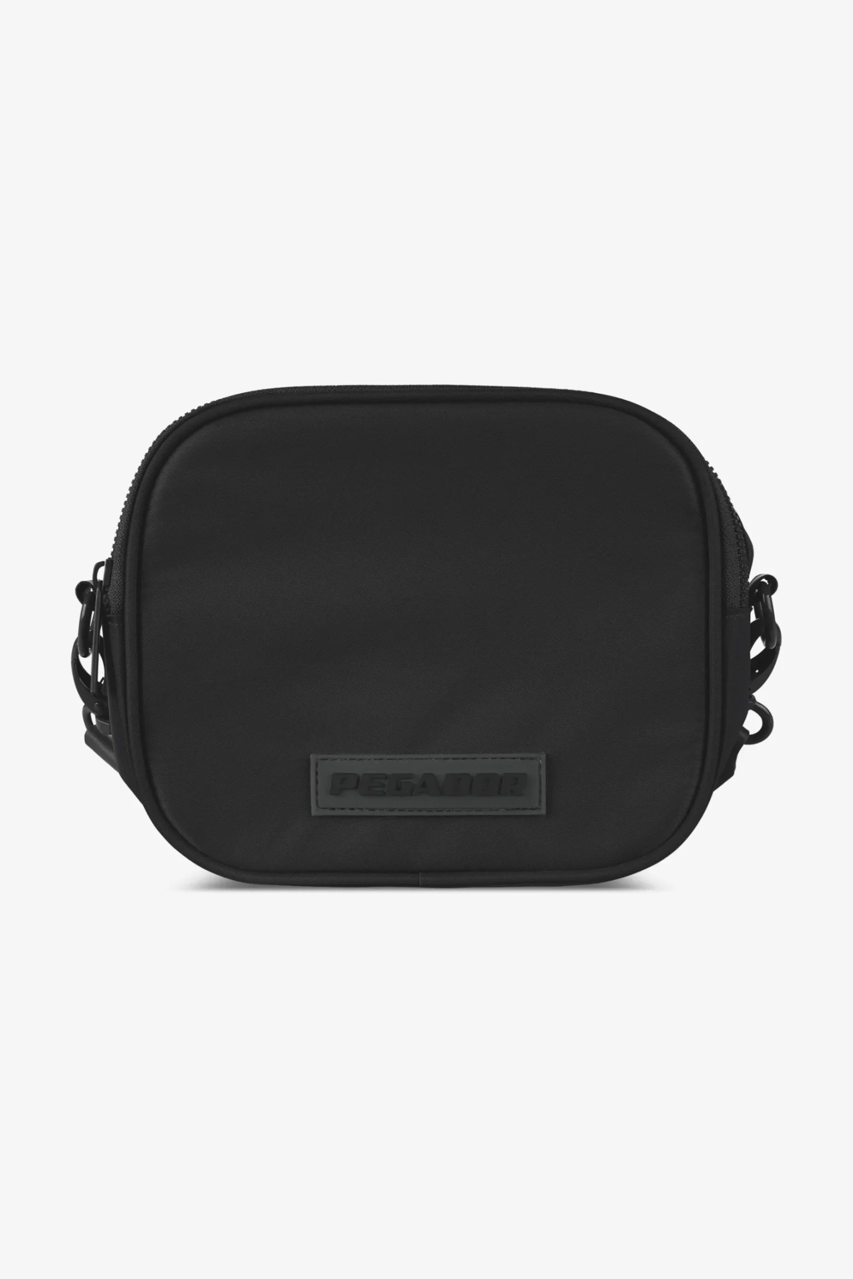Pegador Bags|Bags|Rubber Logo Patch Nylon Shoulder Strap Bag Black