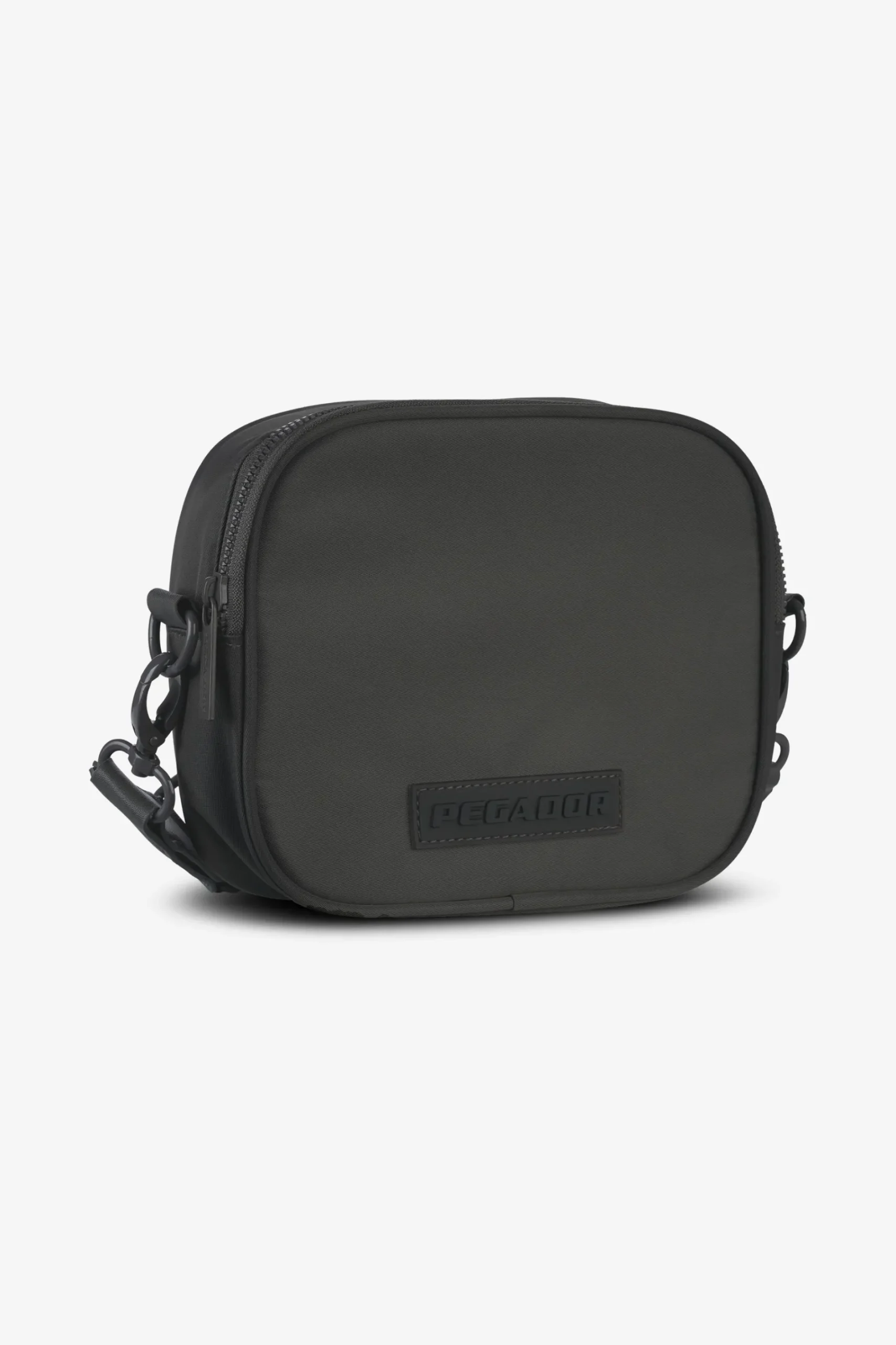 Pegador Bags|Bags|Rubber Logo Patch Nylon Shoulder Strap Bag Anthracite