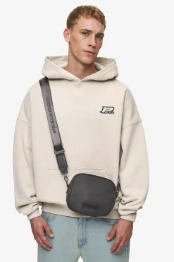 Pegador Bags|Bags|Rubber Logo Patch Nylon Shoulder Strap Bag Anthracite