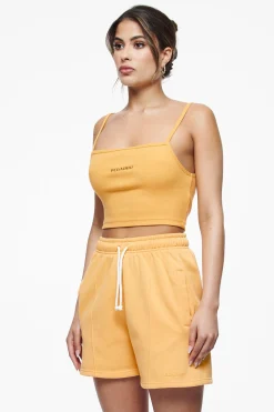 Pegador Tops|Ruby Rib Crop Top Vintage Washed Golden Sun