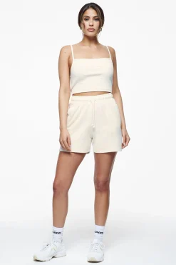 Pegador Tops|Ruby Rib Crop Top Vintage Washed Unbleached