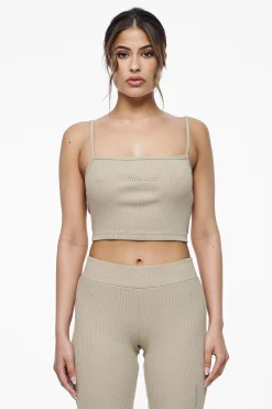 Pegador Tops|Ruby Rib Crop Top Vintage Washed Espresso