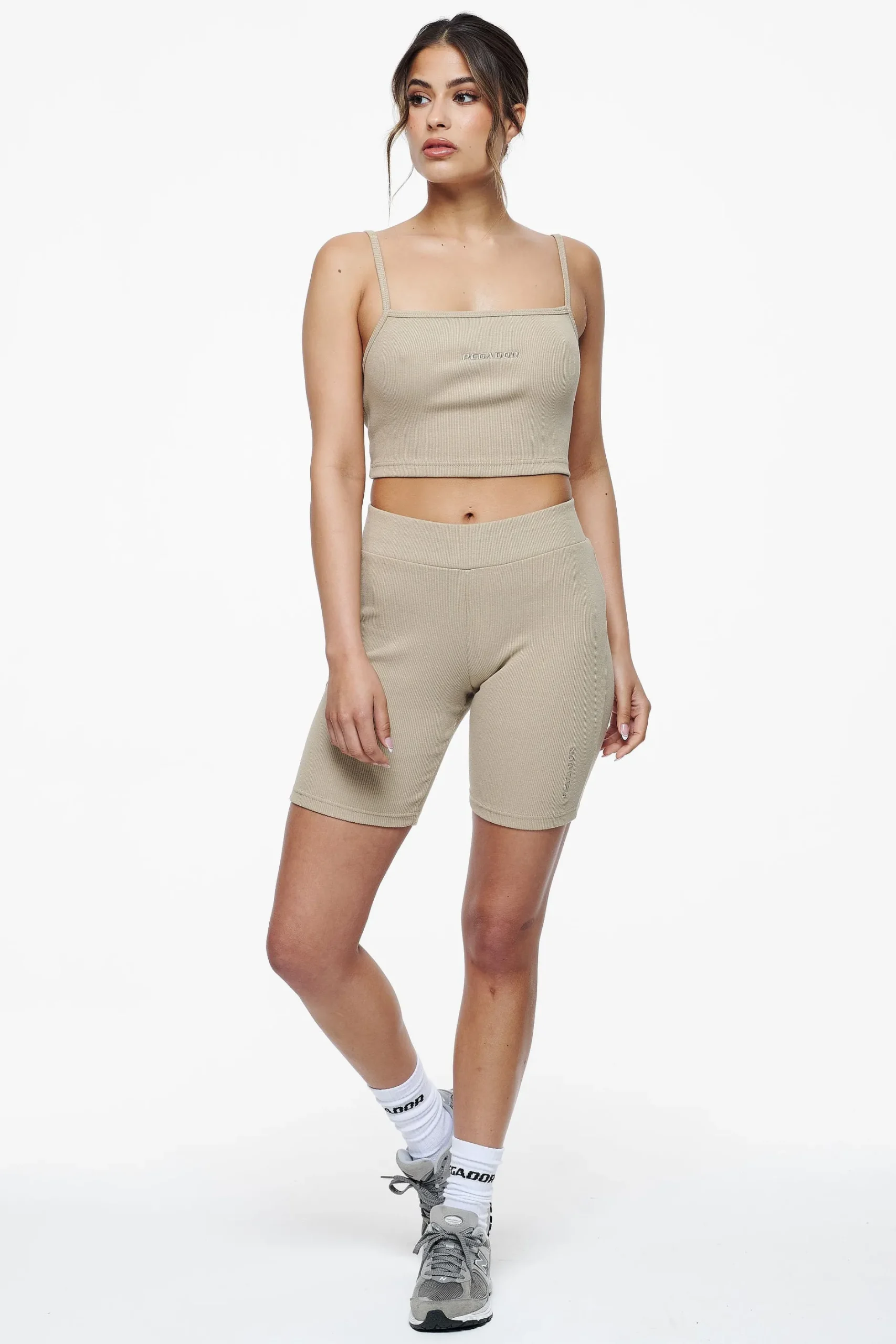 Pegador Tops|Ruby Rib Crop Top Vintage Washed Espresso