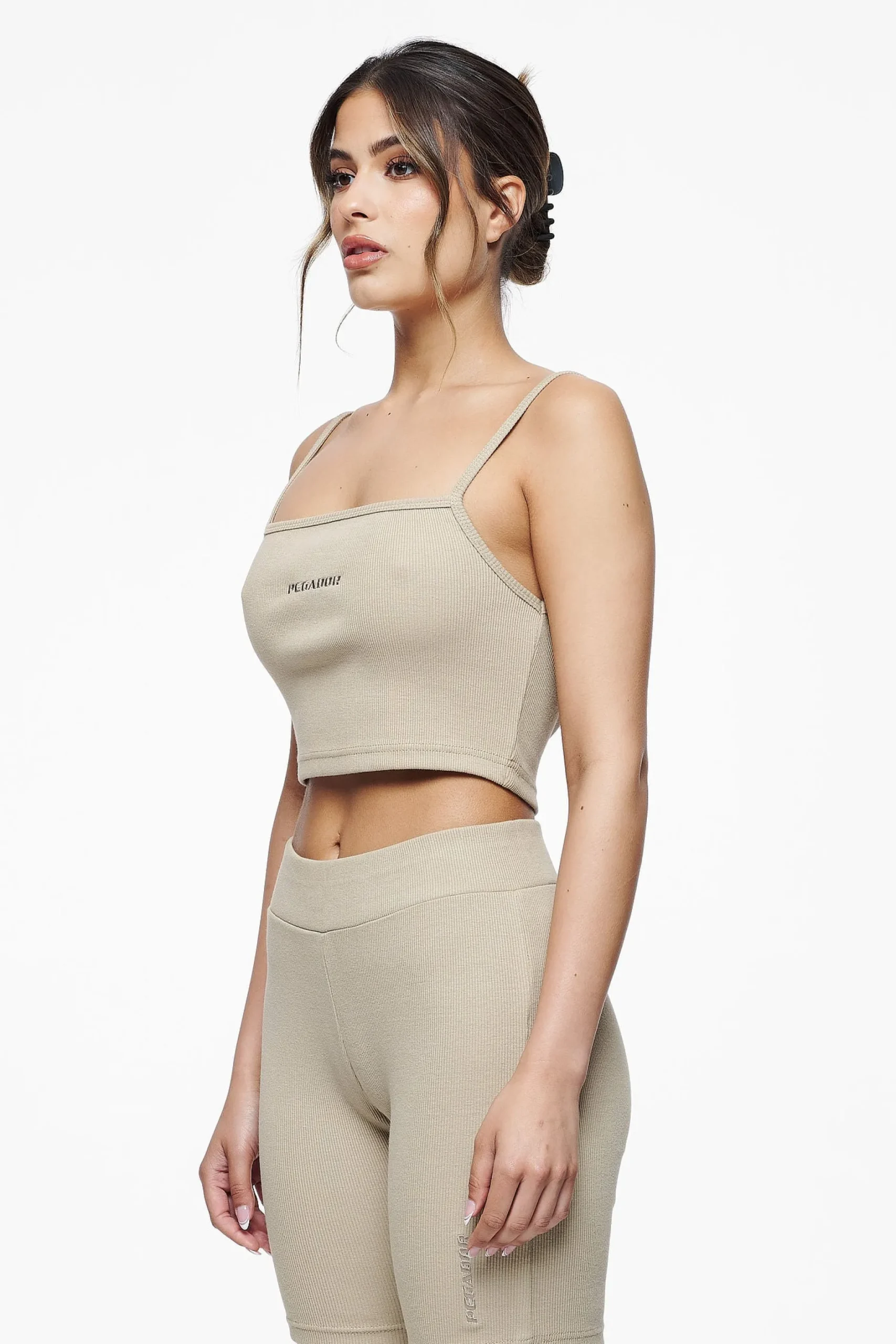 Pegador Tops|Ruby Rib Crop Top Vintage Washed Espresso