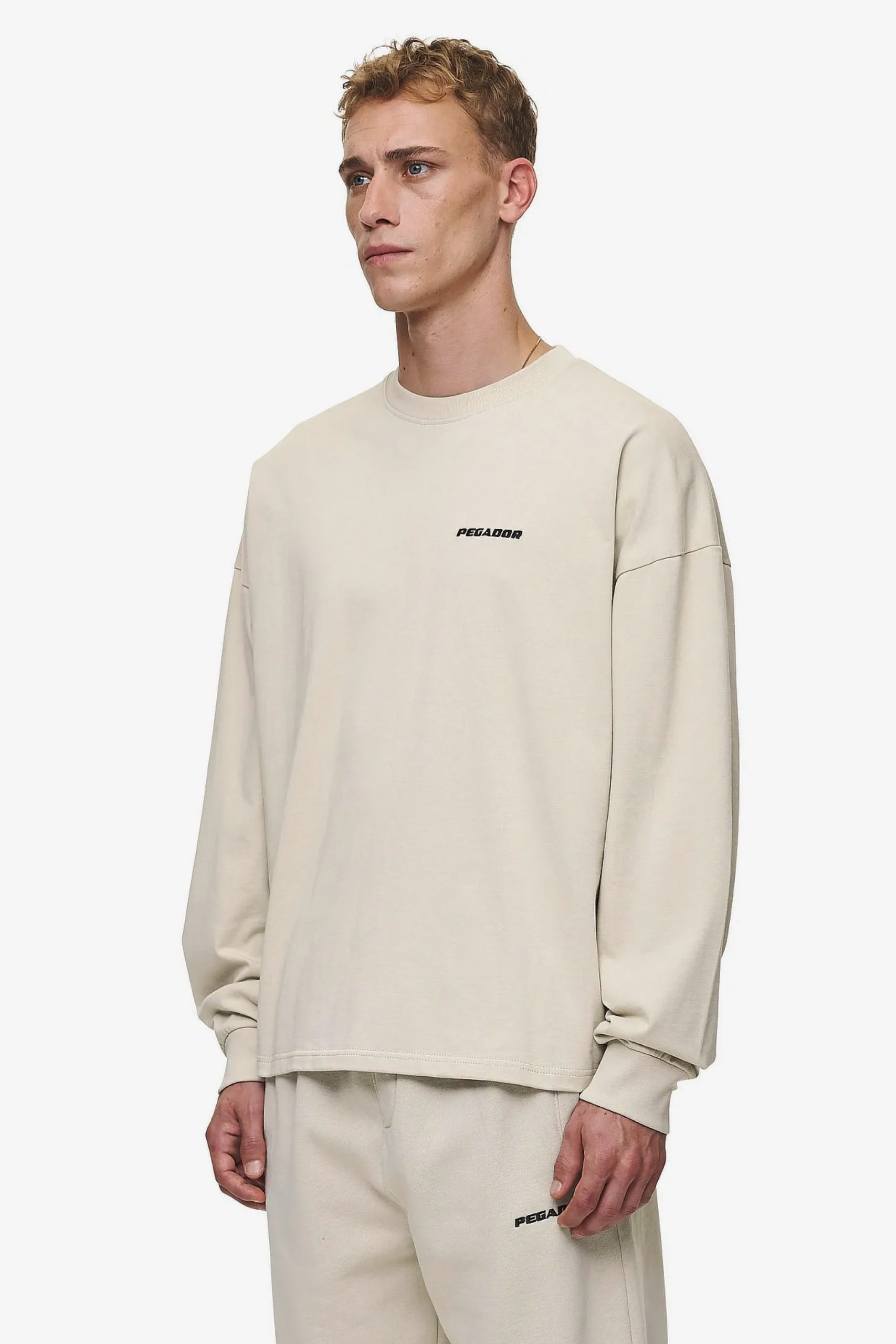 Pegador Longsleeves|Rusk Logo Oversized Longsleeve Washed Light Beige