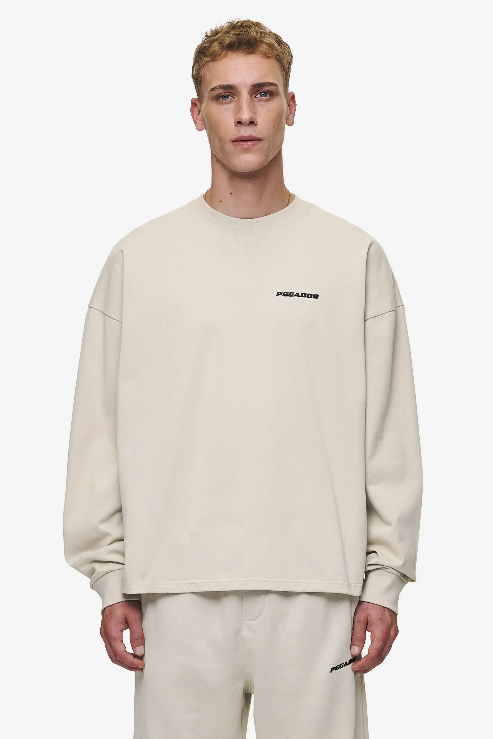 Pegador Longsleeves|Rusk Logo Oversized Longsleeve Washed Light Beige