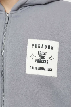 Pegador Hoodies|Zip Hoodies|Salal Oversized Sweat Jacket Vintage Washed Dusk Grey
