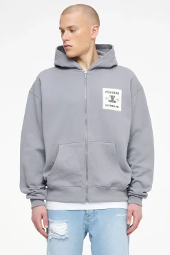 Pegador Hoodies|Zip Hoodies|Salal Oversized Sweat Jacket Vintage Washed Dusk Grey
