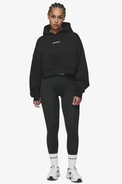 Pegador Hoodies|Salita Oversized Cropped Hoodie Black White Gum Back