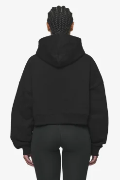 Pegador Hoodies|Salita Oversized Cropped Hoodie Black White Gum Back