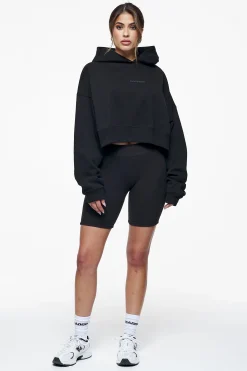 Pegador Hoodies|Salita Oversized Cropped Hoodie Black Gum