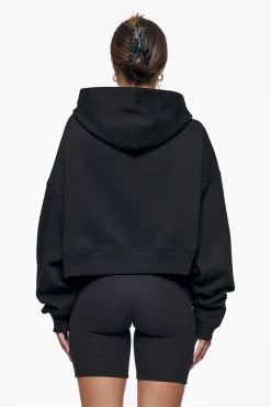 Pegador Hoodies|Salita Oversized Cropped Hoodie Black Gum