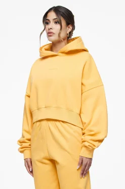 Pegador Hoodies|Salita Oversized Cropped Hoodie Vintage Washed Golden Sun Gum