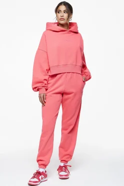 Pegador Hoodies|Salita Oversized Cropped Hoodie Vintage Washed Strawberry Gum