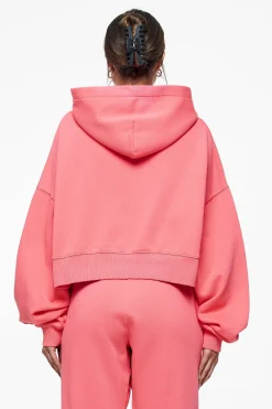 Pegador Hoodies|Salita Oversized Cropped Hoodie Vintage Washed Strawberry Gum